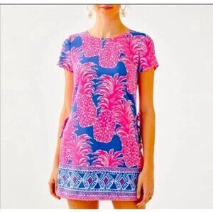 Lilly Pulitzer Blanca Stretch Romper Size 2 Blue Haven Little Flamenco Pineapple